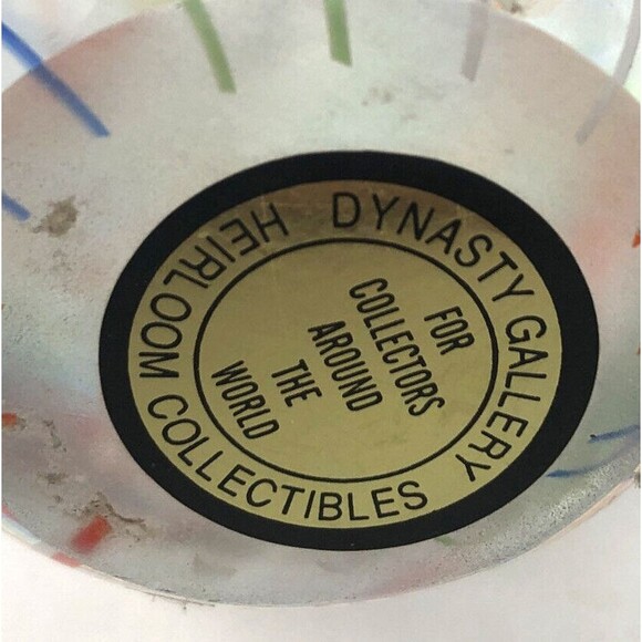 Dynasty Gallery Latticino Swirl Large Controlled Bubble Multicolor Paperweight - Picture 5 of 10